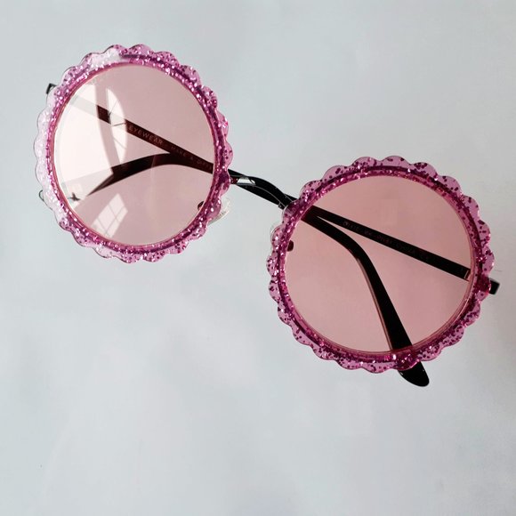 NWT Diff dixie black pink glitter round sunglasses - Picture 7 of 11